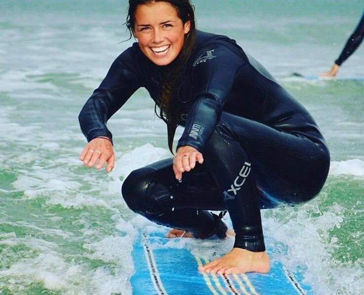 Girls surf lessons at Harlyn Surf School Padstow Cornwall