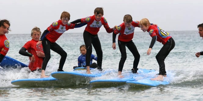 Kids having Surf Lesson